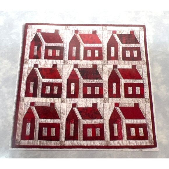 School House Mini Quilt Paper Foundation Pattern 15" X 15" By Sharon Shorey SIS - Picture 1 of 3